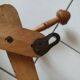Vintage wooden coat rack imitation bamboo accordion 10 patères