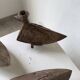 Series of three brutalist Folk Art candle holders