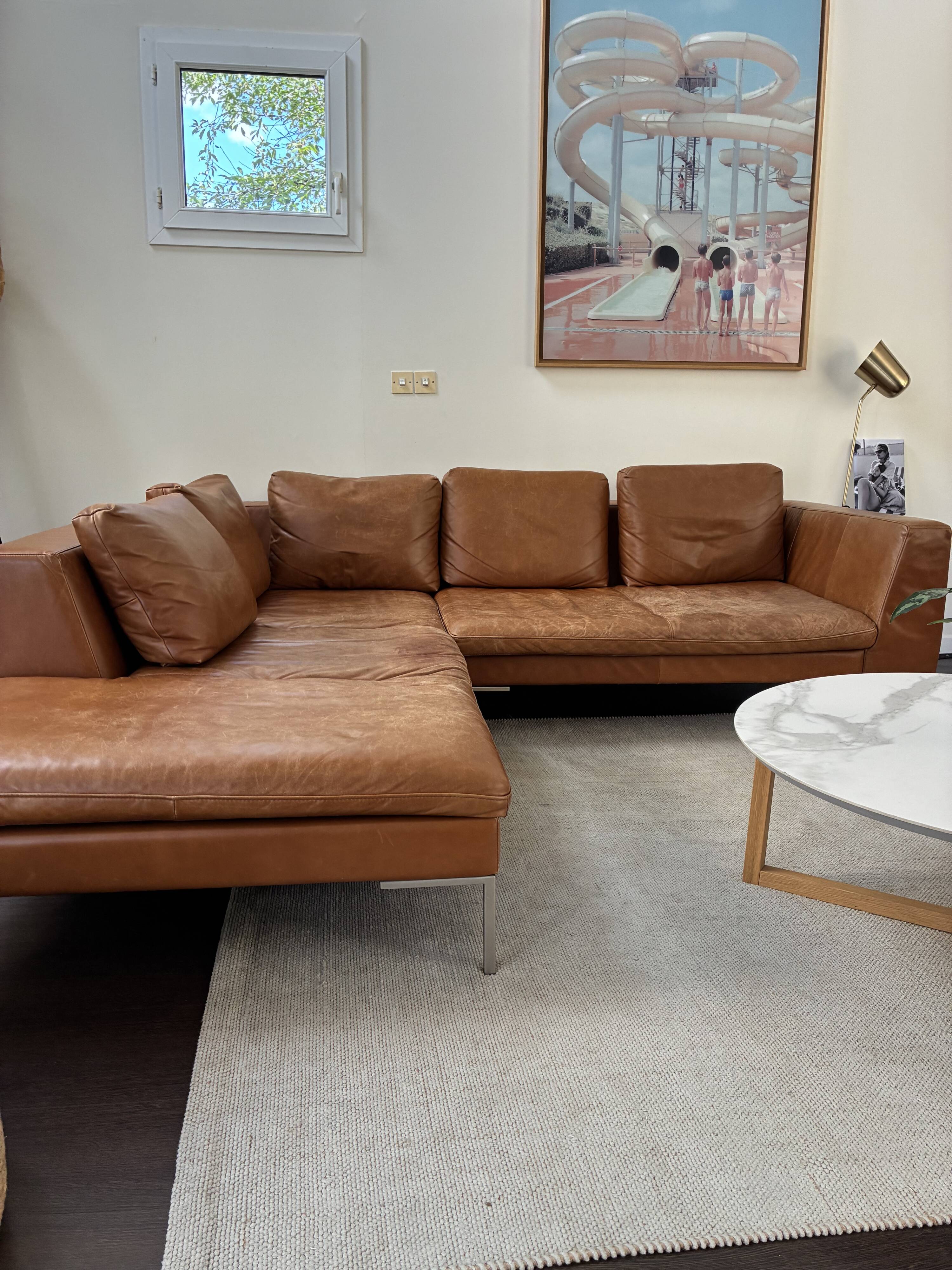 Montino Habitat Vintage Leather 5-Seater Sofa