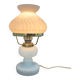Lampe de table vintage en verre opalin et laiton