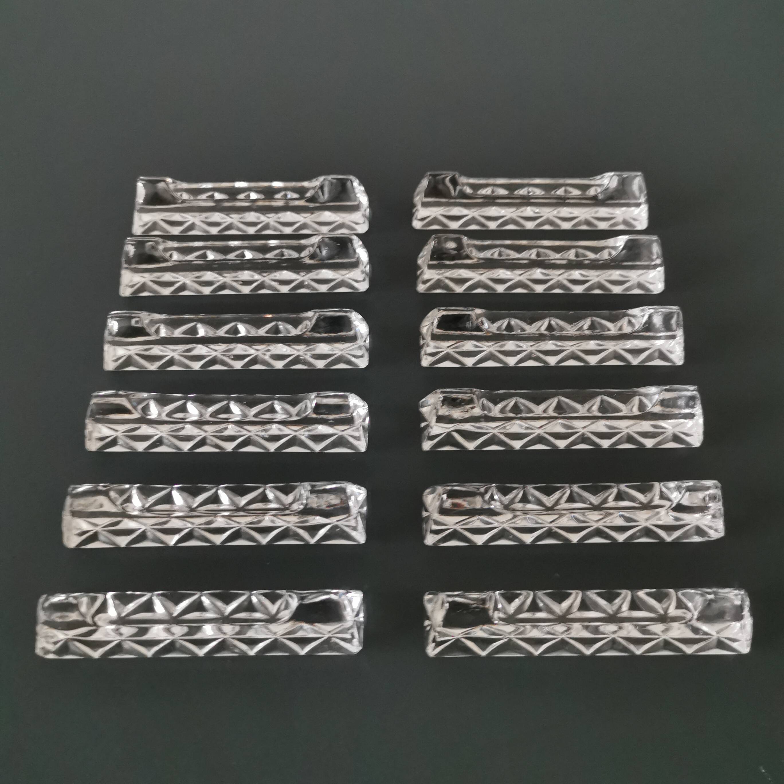 Set of 12 glass knife holders