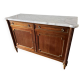 Buffet ancien en acajou et marbre blanc – 2 portes
