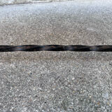 Rustic oak wrought iron bench