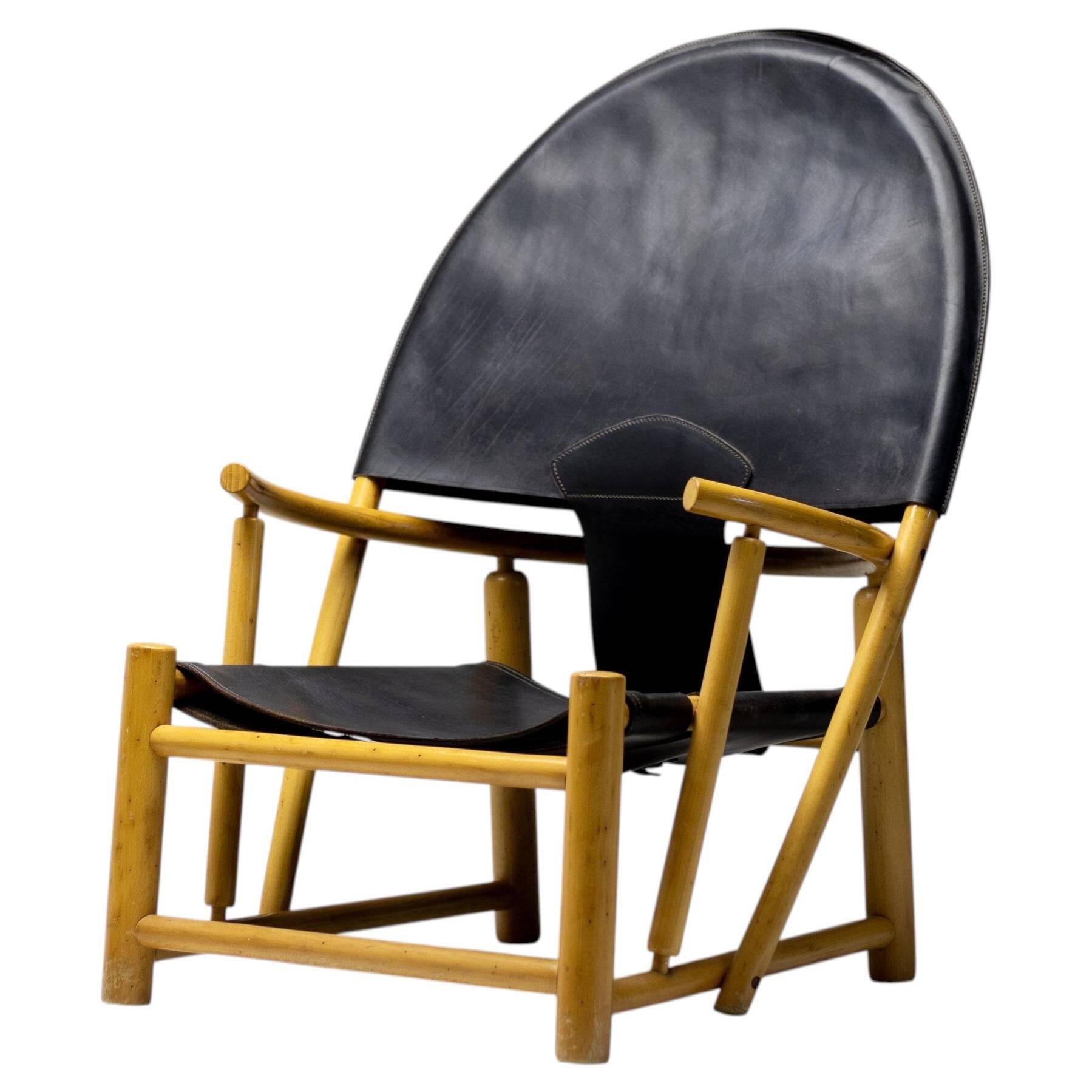 Piero Palange - G23 "Hoop" chair in Saddle black leather