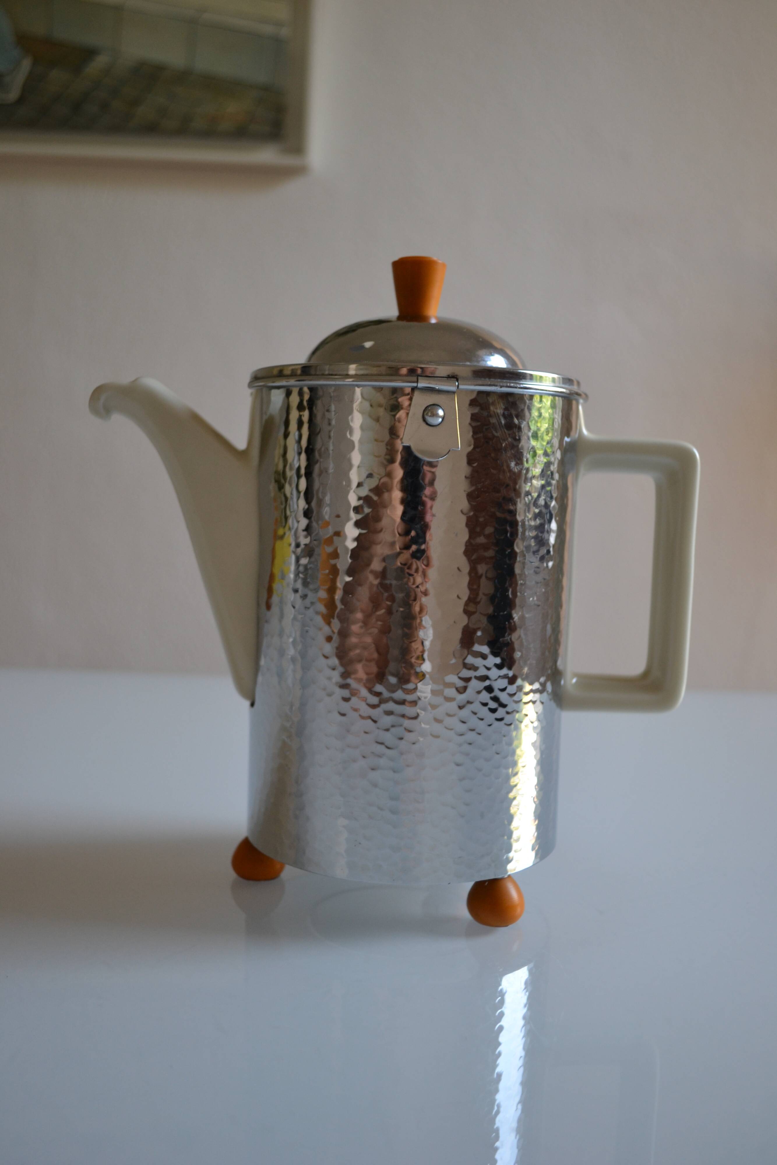 WMF Bauscher Weiden Germany 1930 Art Deco Bauhaus Teapot 1 liter