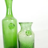 Mid-century modern collection of six green vases by Erik Hoglund, Sweden, 1960s.