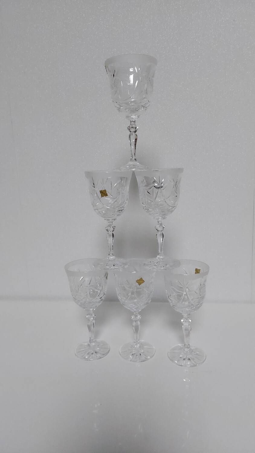 Verres à vin cristal polonais 90s