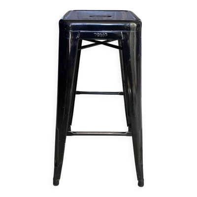 Tabouret haut de bar industriel tolix h75 empilables noir