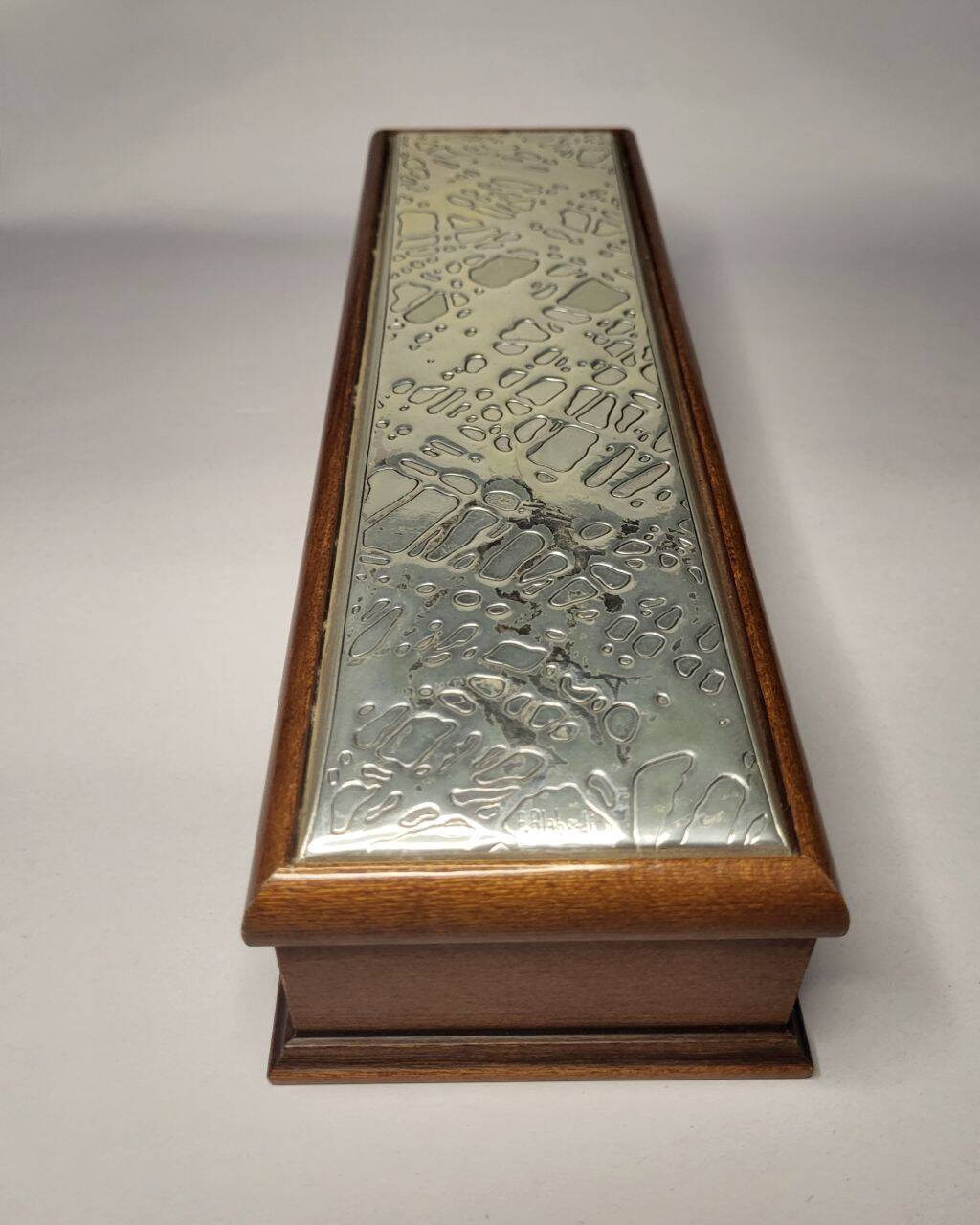 Italian Zeta Studio D'Arte Silver wooden Box w/ Sterling Silver Top