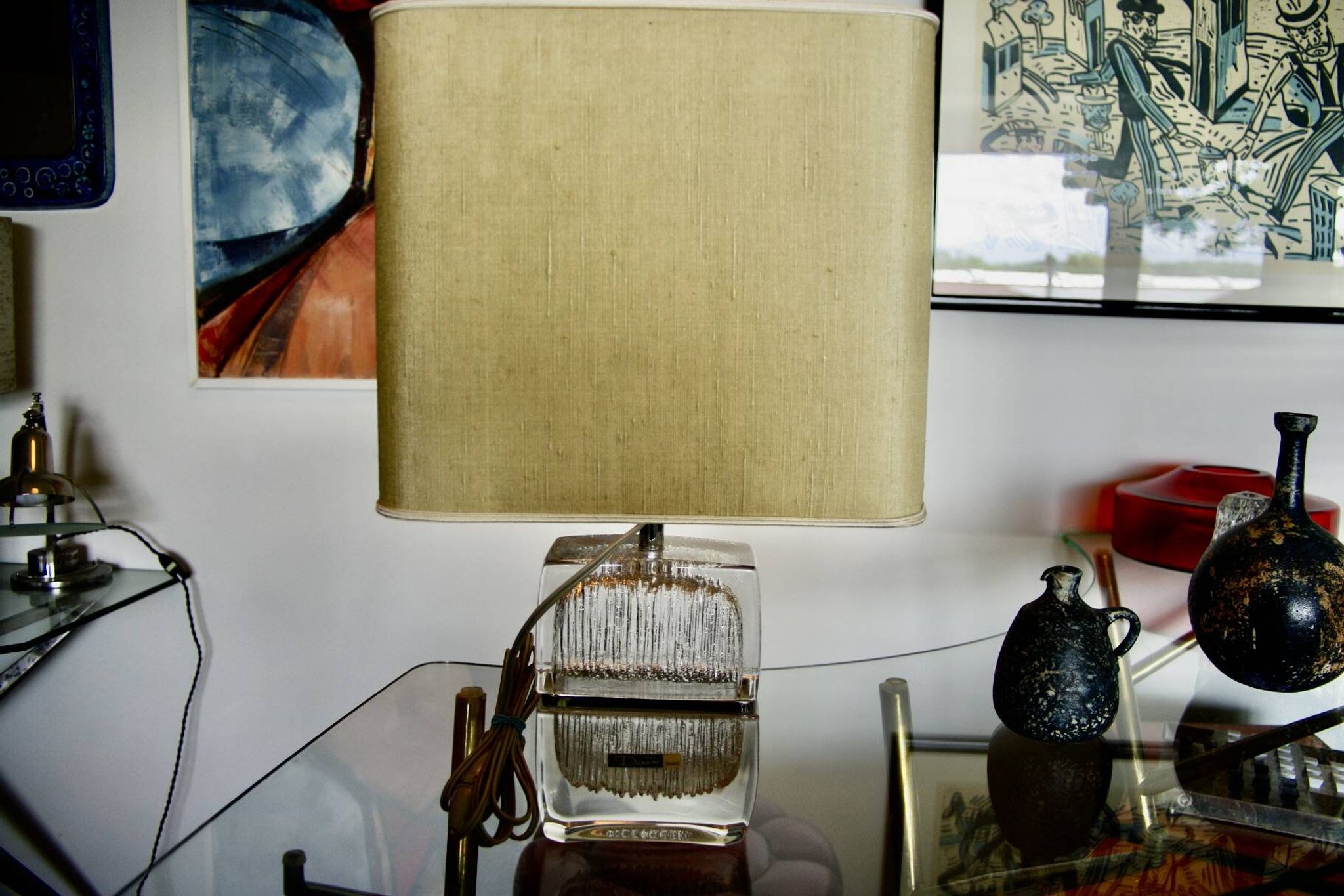 Vintage crystal lamp for the daum house in nancy 1960