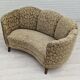 60s, danish vintage 2 seater "banana" sofa, green velour, original condition.