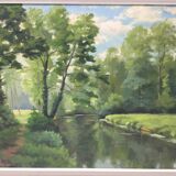 A. Ledieu – Oil on canvas "Bassin d'Hermes"