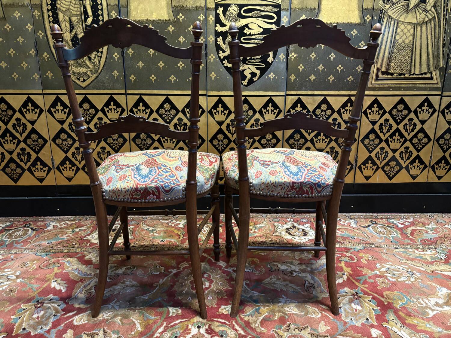 2 art nouveau upholstered chairs