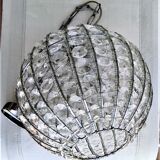 Ball shaped chandelier with hexagonal tassels and transparent pearls Vintage