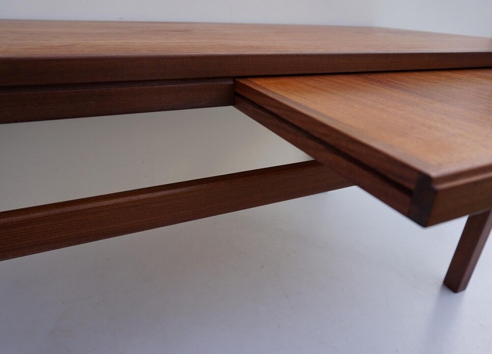 Table basse extensible teck rétro années 1960