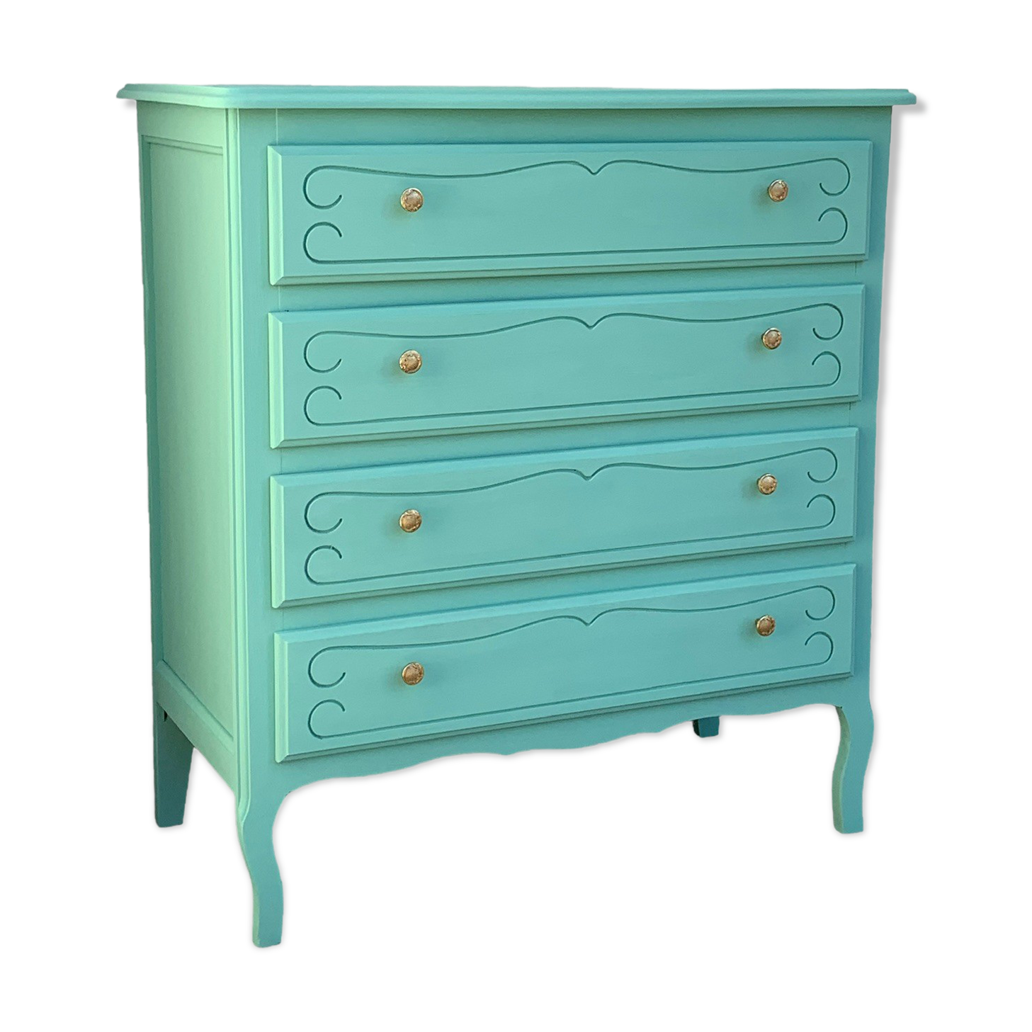 Vintage mint green chest of drawers 1950