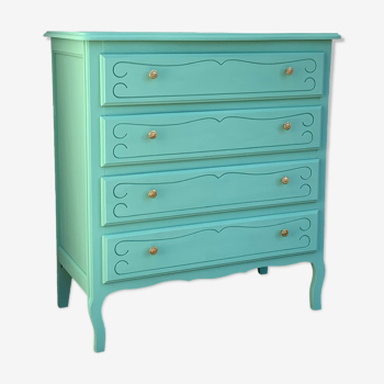 Vintage mint green chest of drawers 1950