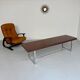 Ancienne et XXL table basse design italien année 70 placage palissandre