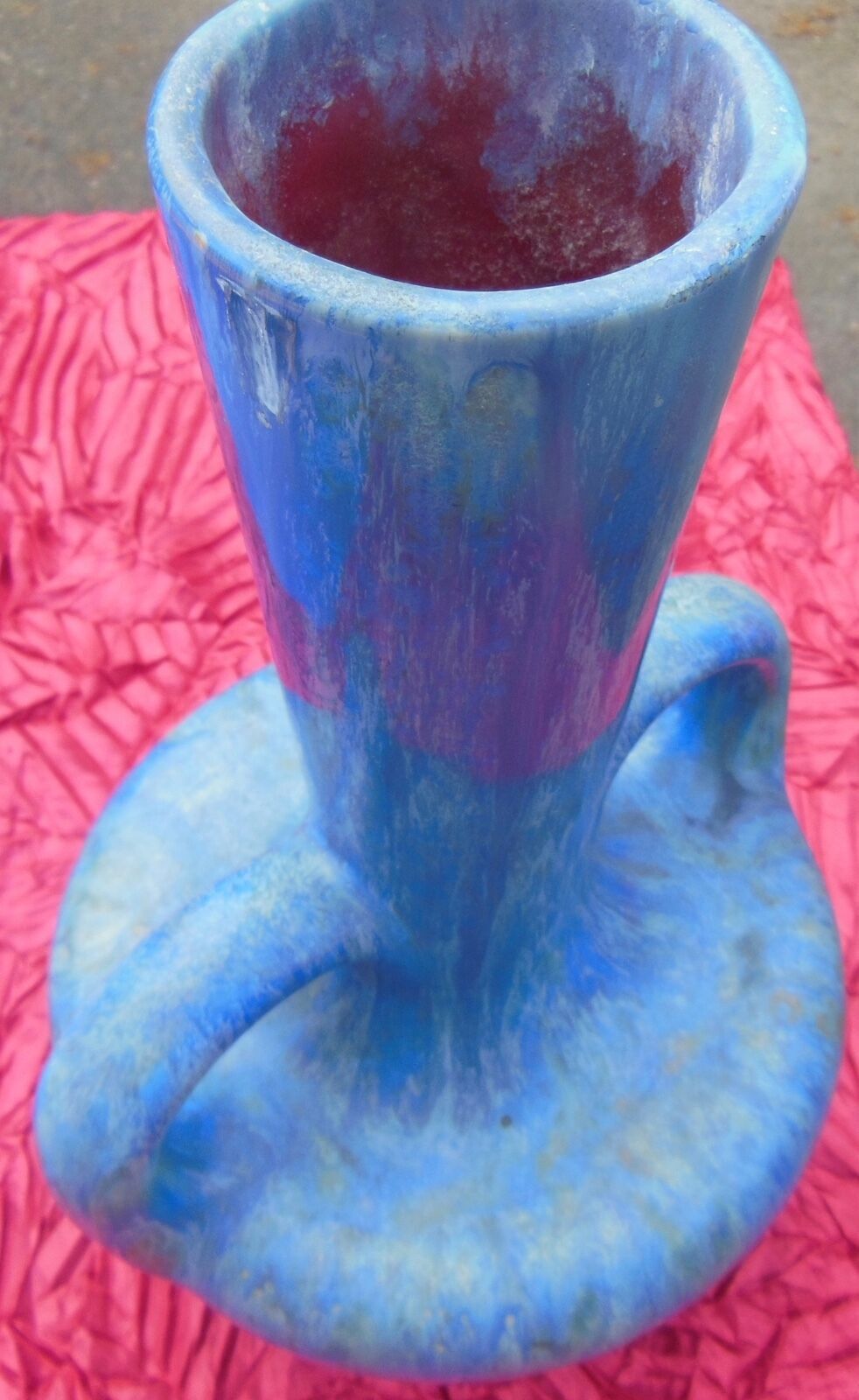 Ceramic Vase Pierrefonds stoneware Art Deco, signed with VERY LARGE SIZE HELMET!