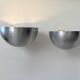 Pair of vintage XL wall lights, brushed metal, Italy, 1970