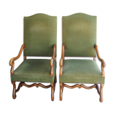 A pair of Louis XIII-style sheep bones armchairs
