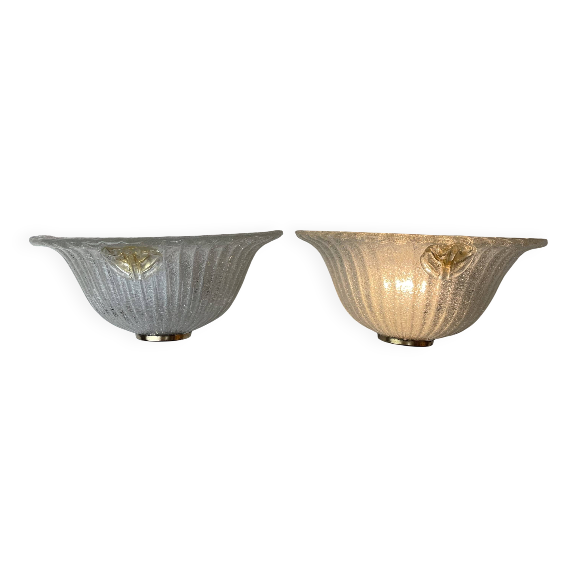Pair of Murano Graniglia Wall Lamps att. To Italamp, Italy, 1980s