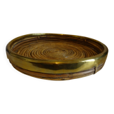 Vintage rattan tray from the 70s