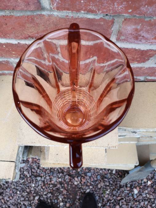 vase val saint lambert molded glass pink pedayer storied art deco
