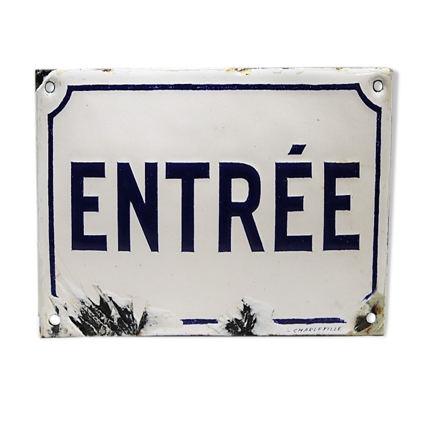 Plaque en métal émaillé années 40