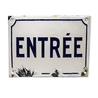 Plaque en métal émaillé années 40