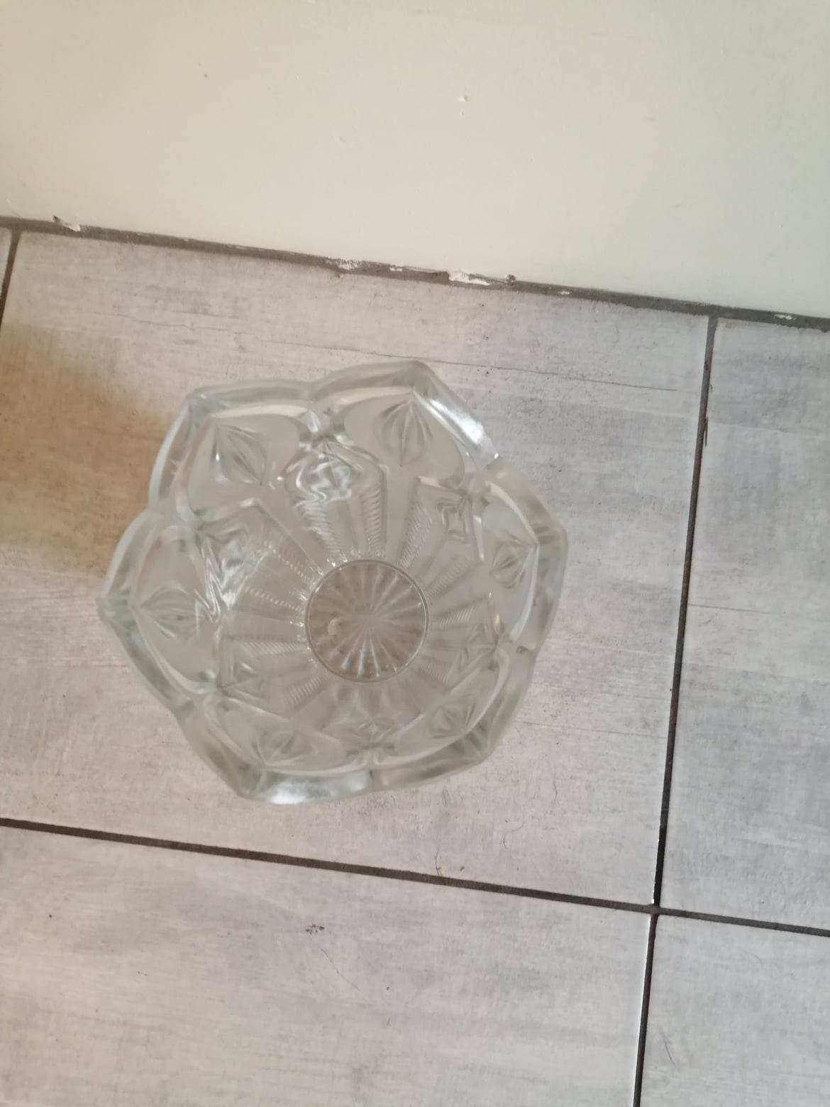 Pressed molded glass vasec 70s