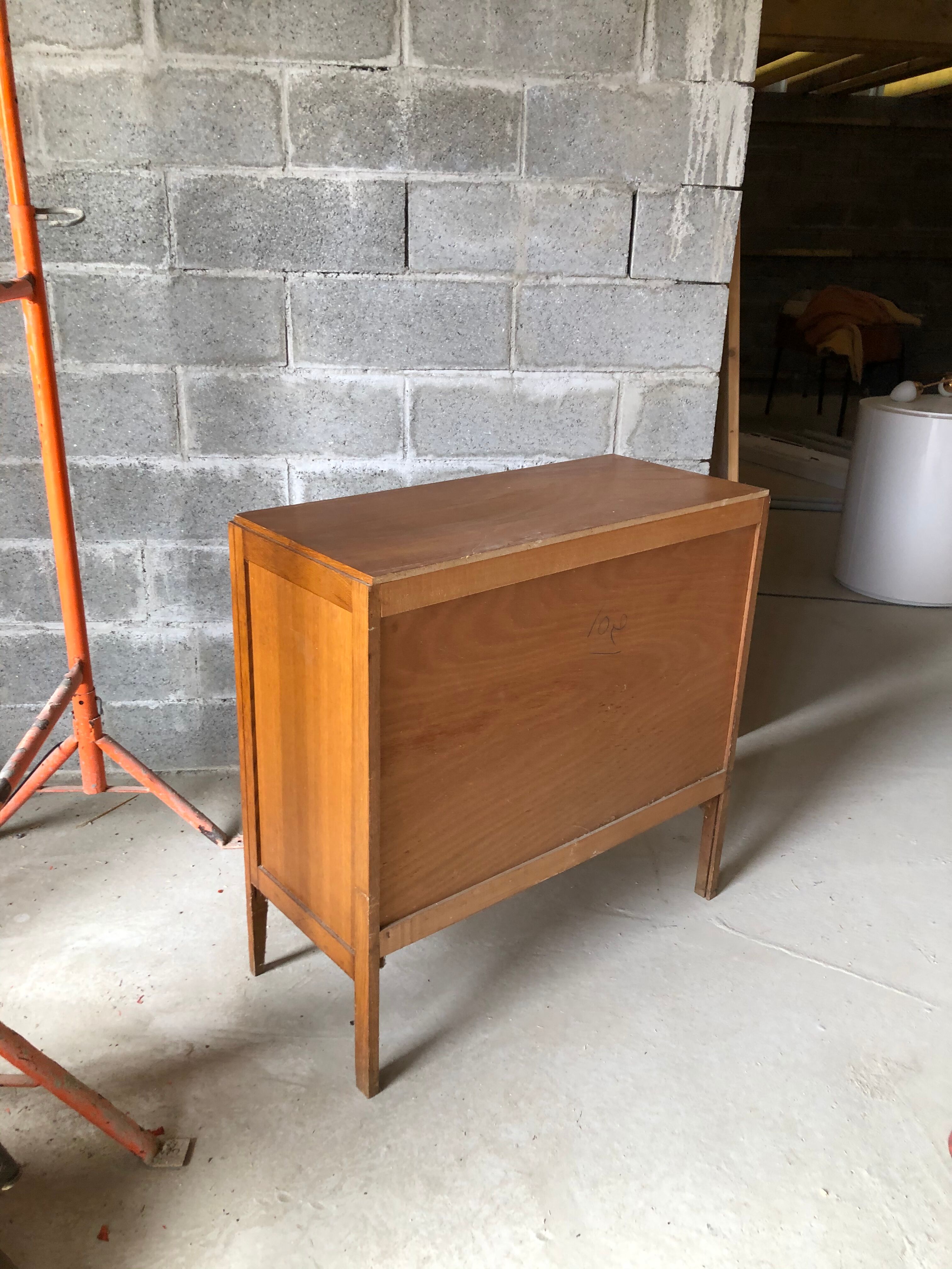 Vintage chest of drawers light oak compass feet