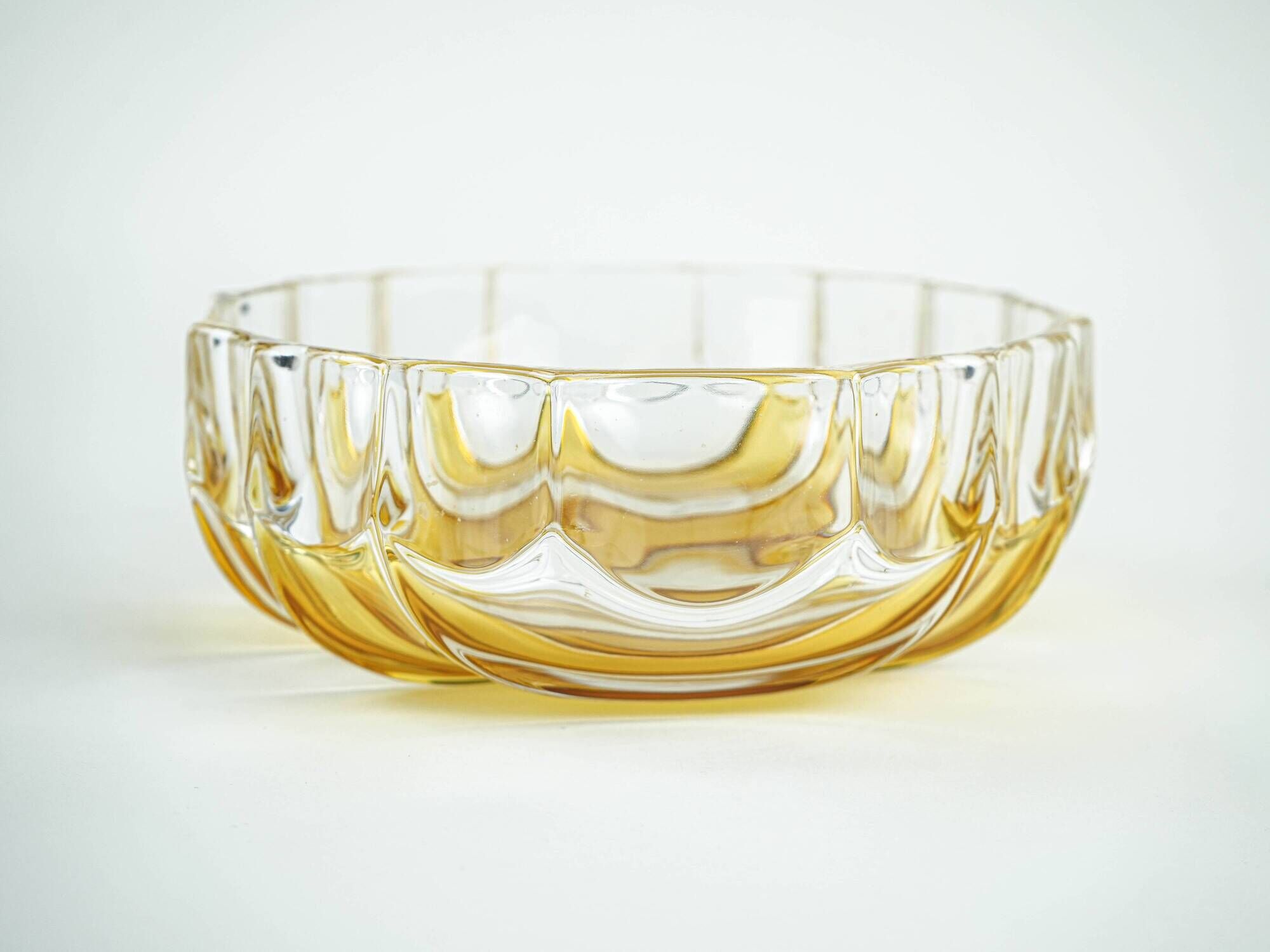 Pressed glass platter by Walther-Glas, geometric pattern, Germany, 1970s
