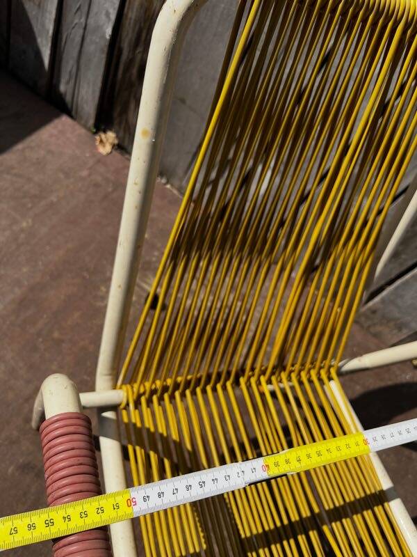 Vintage outdoor chair in webbing, 1960s-70s.