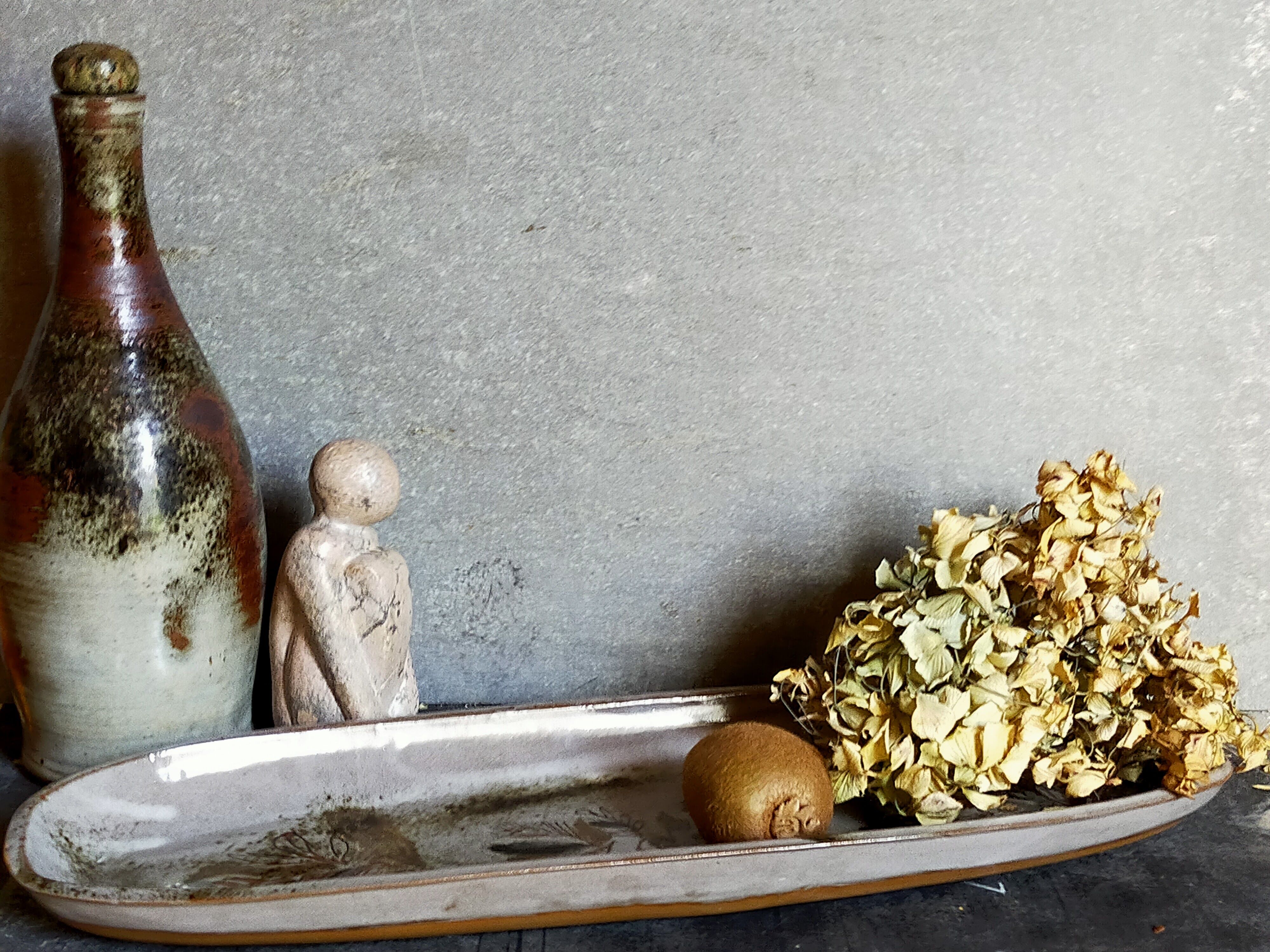 60s ceramic potter oval dish