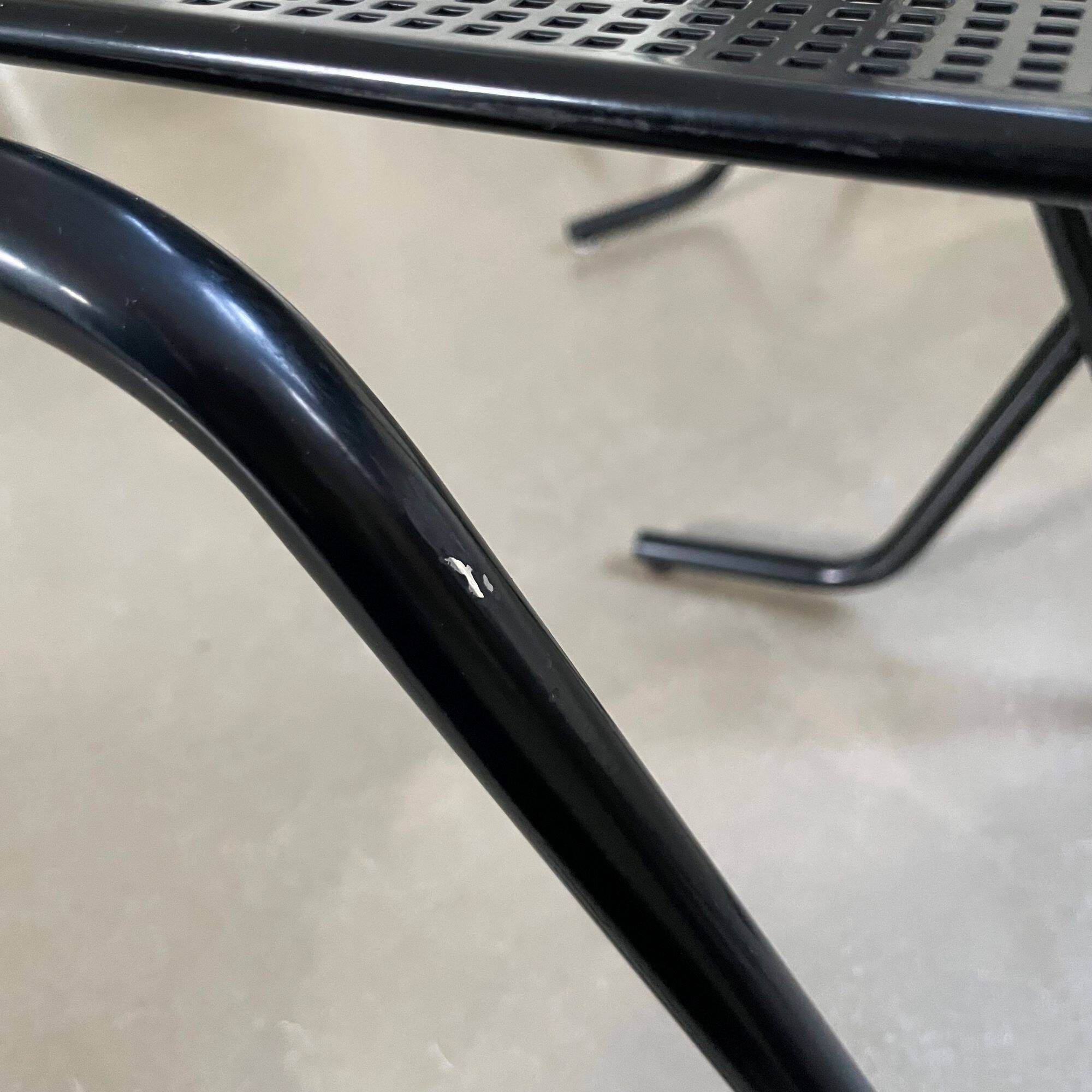 Black metal stacking chairs, Arrben Italy, 80s