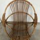Vintage 70s rattan bamboo wicker shell armchair