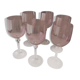 Set of 6 wine glasses in iridescent red crystalline Francesca