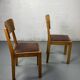 Pair of wooden and leather chairs