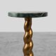 Art Deco side table or pedestal with green marble top and bronze base