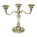 Silver metal candlestick 20 cm