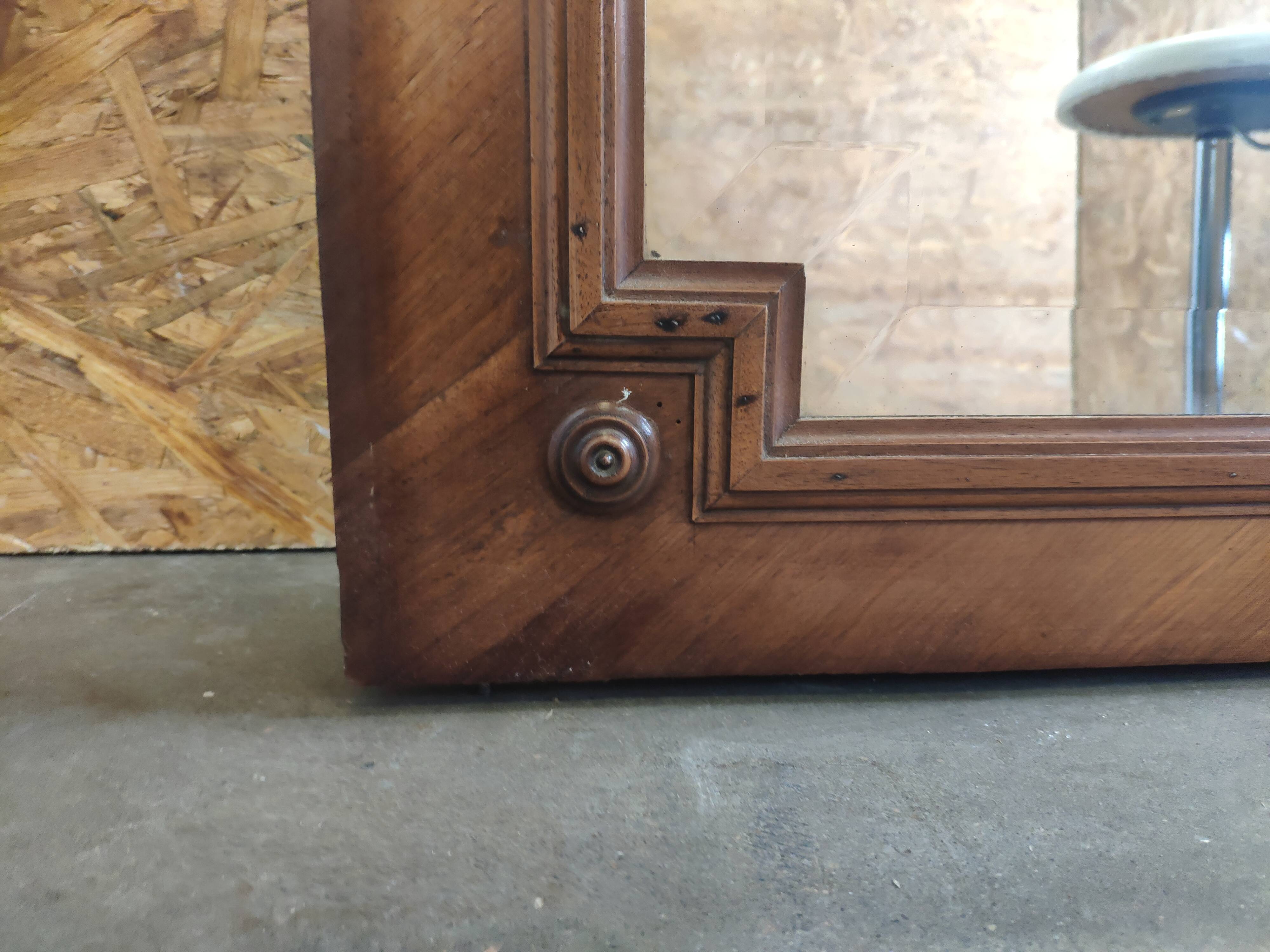 Miroir biseauté d'armoire ancienne - 162x83cm