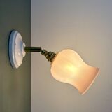 Vintage tulip wall lamp in pink opaline