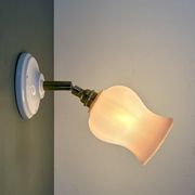 Applique tulipe vintage en opaline rose