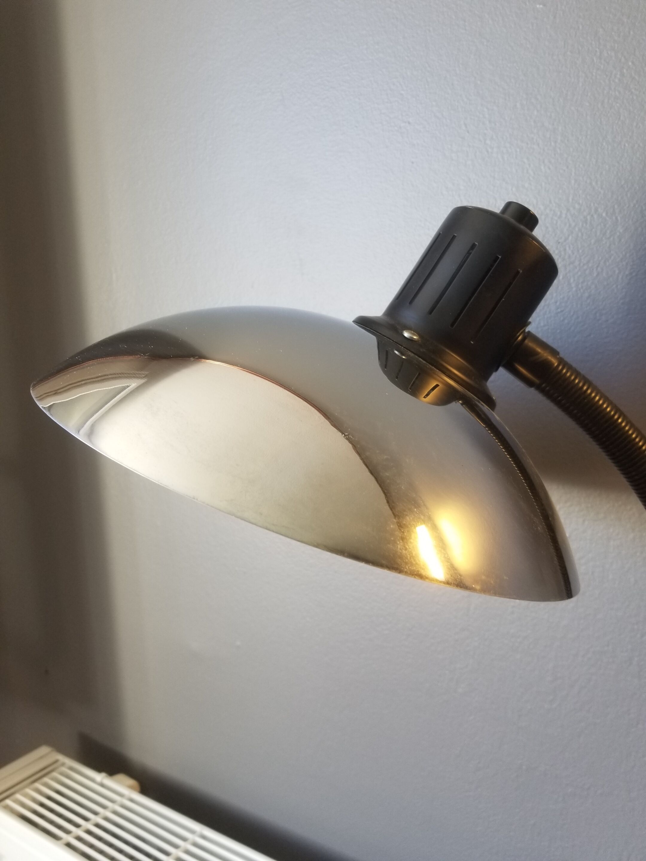 Large vintage chrome table lamp Aluminor - Rare XXL format - 70s