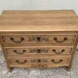 Commode de style Louis XV chêne brut massif, 1920