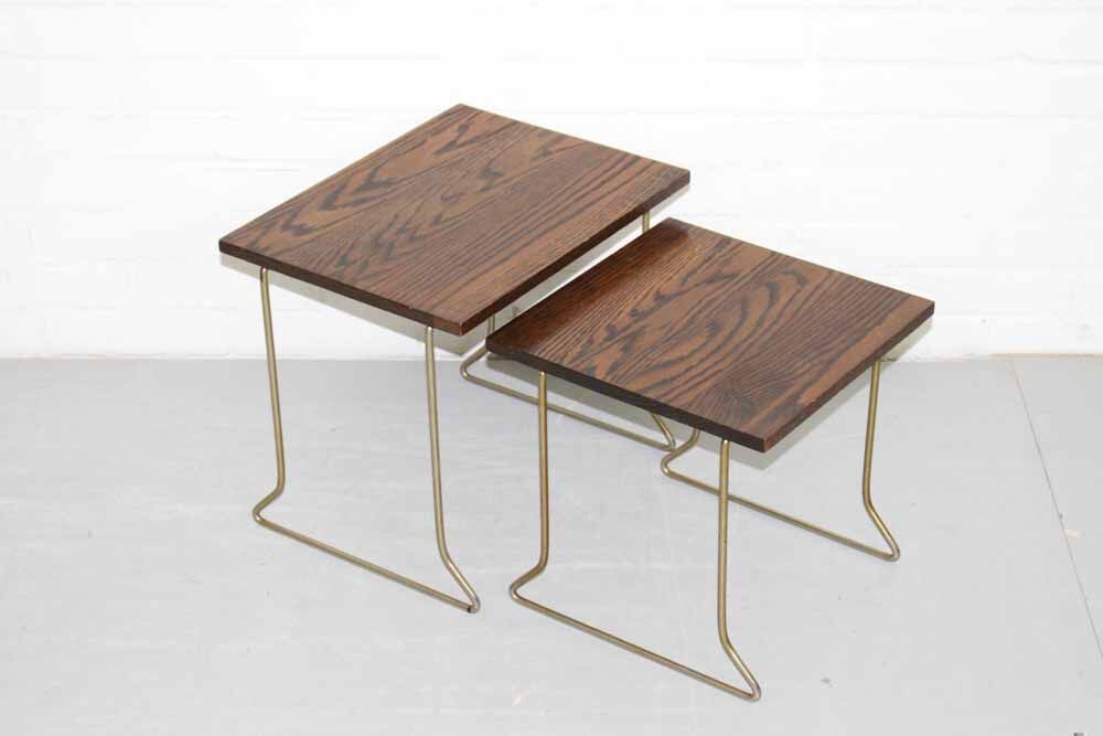 Tables gigognes en bois de teck vintage par Brabantia