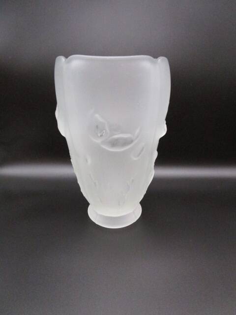 Antique frosted glass vase