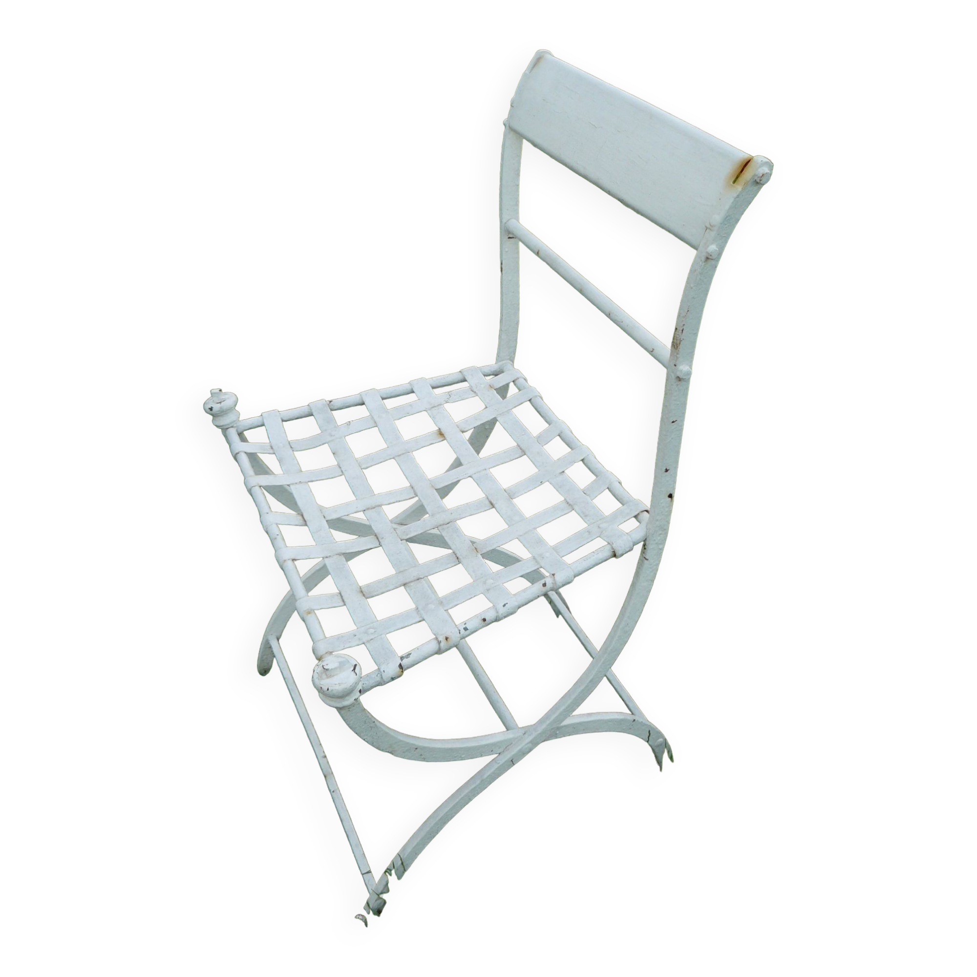 Chaise de jardin Directoire fer forgé XIXé