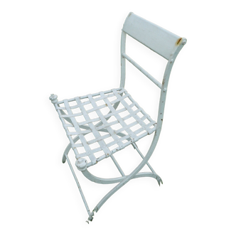 19th century wrought iron Directoire garden chair